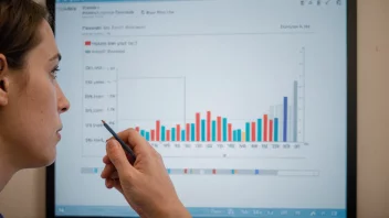 En person som analyserer en graf med forventede resultater.