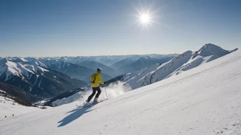 En person som nyter alpinøvelse i fjellene.