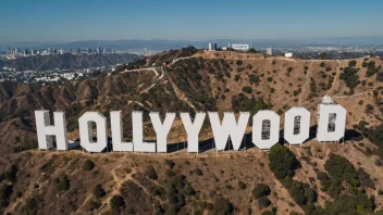 Det ikoniske Hollywood-skiltet i Los Angeles, California, som symboliserer det amerikanske film- og underholdningsmiljøet.