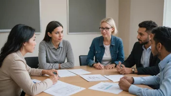 Et team av kolleger samlet rundt et konferansebord, engasjert i en produktiv diskusjon og planleggingssesjon.