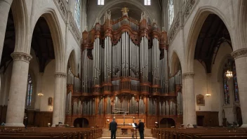 Et pipeorgel som spilles i en kirke