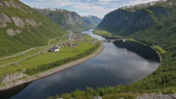 Et fredelig bilde av Norskerenna-kanalen eller sundet i Norge, som viser dens naturskjønnhet