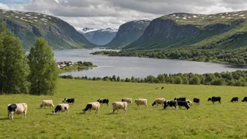 Et offentlig beiteområde i norsk landskap.