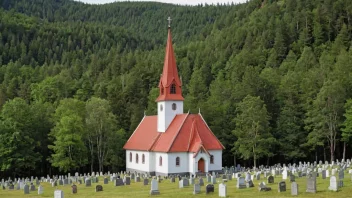 Et bilde av en tradisjonell norsk kirke.