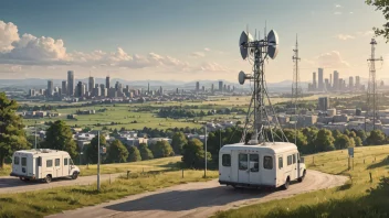 En mobilstasjon med antenner og signaloverføringsutstyr, som illustrerer konseptet med mobil signaloverføring.