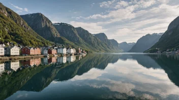 En byfjord, eller urban fjord, omgitt av en by.