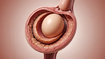 En illustrasjon av kvinnens forplantningssystem med et frigjort egg fra eggstokken