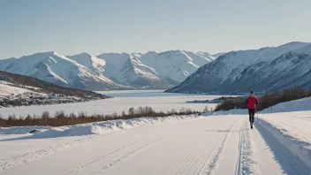 En person som løper eller går på ski i et vakkert norsk landskap.