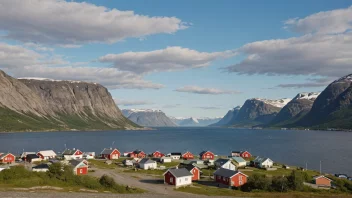 Et malerisk landskap av Nordreisa kommune i Nord-Norge.