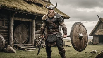 En illustrasjon av en jomsviking, en legendarisk norsk kriger.