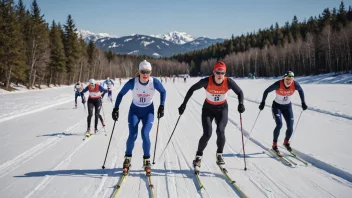 Uøvere som konkurrerer i en skøytesprint konkurranse.