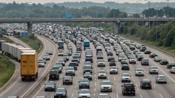 Støyforurensning fra trafikk på en travel motorvei