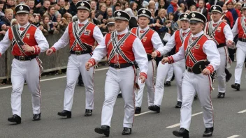 Et janitsjarkorps som spiller i tradisjonelle uniformer.