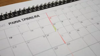 En kalender eller planlegger med en fireårsperiode markert eller fremhevet på en eller annen måte.