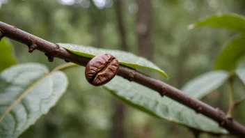 En kaffebønne, frøet fra kaffetreet, brukt til å lage kaffe.