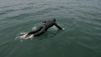 En person som svømmer i havet med en drakt som har et skyllerør