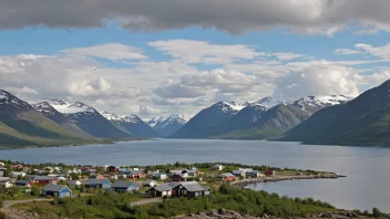 Et malerisk landskap av Lyngen kommune med fjorder og fjell.