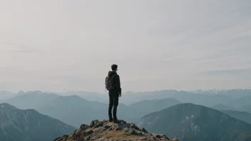 En person som står alene på et fjelltopp, symboliserer uavhengighet og autonomi.