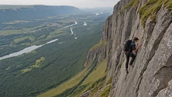 En person som står på kanten av et stup, og ser ut på et fantastisk landskap.