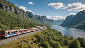 Et tog på Ofotbanen i Norge.