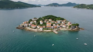 En fredelig og pittoresk øy eller fiskevær i havet