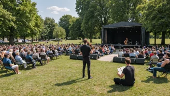 En dagkonsert med et lite publikum og noen få musikere på scenen