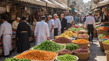 Et levende og livlig tradisjonelt jødisk marked i Israel.