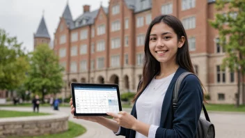 En student som håndterer økonomien og tidsplanen sin mens de bor borte fra hjemmet.