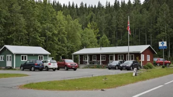 En tradisjonell norsk vegkro med en varm og invitende atmosfære.