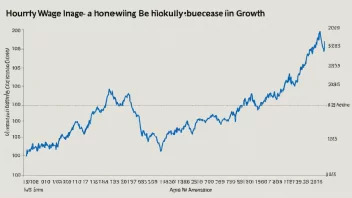 En graf som viser en økning i timelønnen over tid.