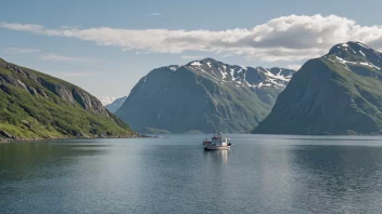 Et naturskjønt landskap av Nordsmøla øy i Norge.