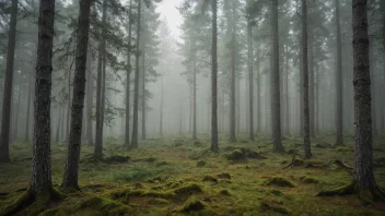 Et bilde av Dovreskogen skogen i Norge.