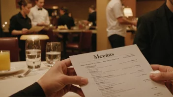 En person som vurderer et spisetilbud på en restaurant