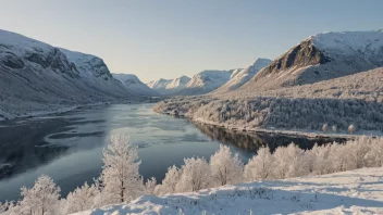 Et vinterlandskap i Norge med en kald og lang vinter.