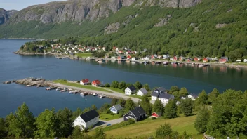 Et idyllisk bilde av Torsteinsviks, en liten bukt eller havn i Norge.