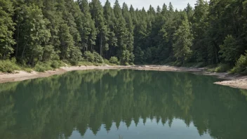 Et bilde som viser den naturlige prosessen med sedimentasjon i en vannmasse.