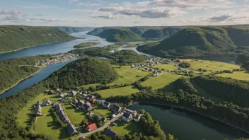 En naturskjønn bygd i Norge med tradisjonelle hus og et sterkt lokalsamfunn