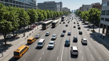 Et trafikkstyringssystem med ulike transportmidler som beveger seg effektivt og trygt.