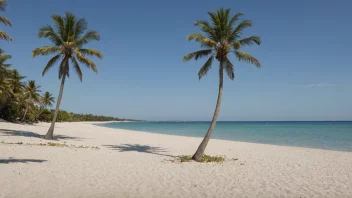 Et fredelig sandstrø med noen palmer som svaier i brisen