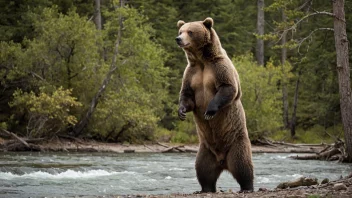 En grizzlybjørn i sin naturlige habitat.