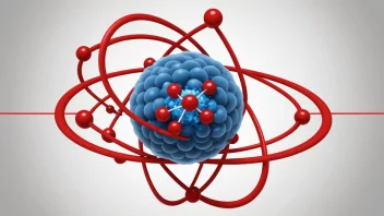 Et atom med elektroner som går i bane rundt kjernen, som illustrerer begrepet ioniseringsenergi.