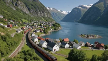 Et naturskjønt bilde av Flåm bygda i Vestland