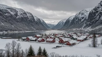 Et malerisk landskap av Grimsbu, som viser dens naturskjønnhet.