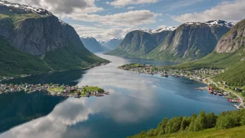 En naturskjønn bygd i Norge med tradisjonelle hus og et sterkt lokalsamfunn