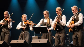 En livlig fremføring av tradisjonell norsk folkemusikk, som viser landets rike kulturarv.