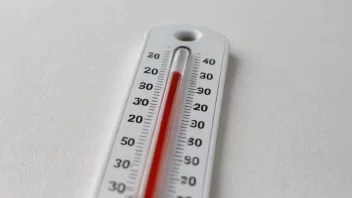 Et termometer med celsius-skala som viser temperaturen i grader celsius.