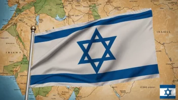 Israels flagg som vifter i vinden, et symbol på landets rike historie og kultur.