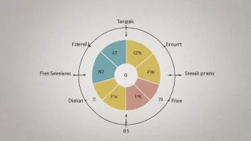 En visuell representasjon av en femtidel, som viser en sirkel delt i fem like deler.