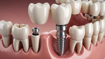 Et bilde av en tannimplantat med en støttetann, som illustrerer konseptet støttenner.