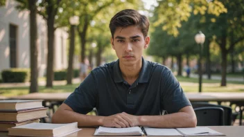 En student som forbereder seg på hovedstudiet ved å ta et forstudium.